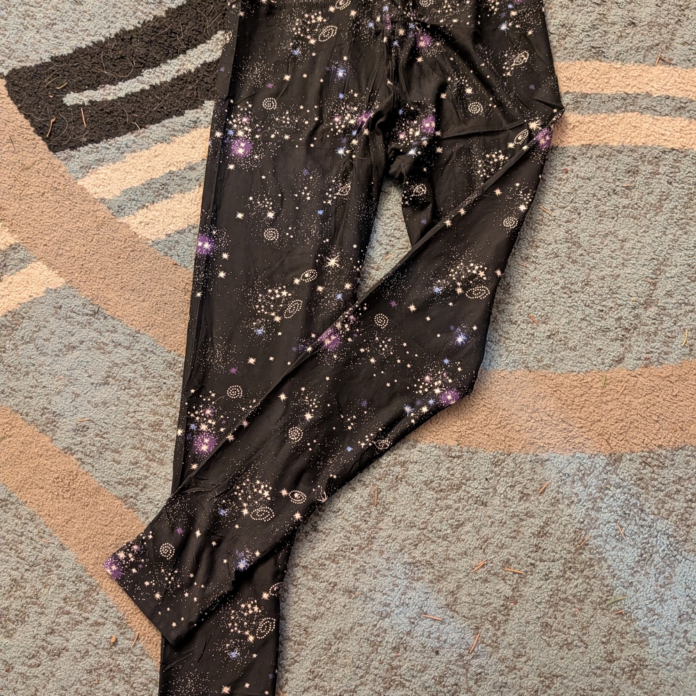 Galaxy Print Black Leggings